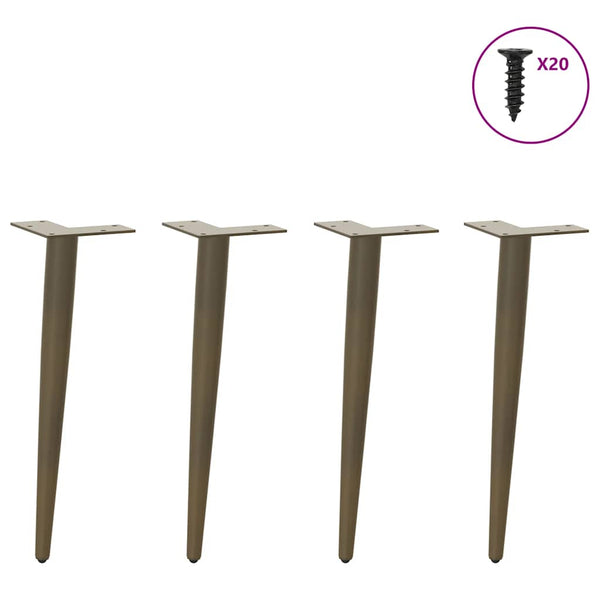 Konische Couchtischbeine aus Stahl, 4er Set