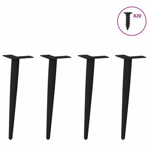 Konische Couchtischbeine, 4er Set, Schwarz, 42-43cm