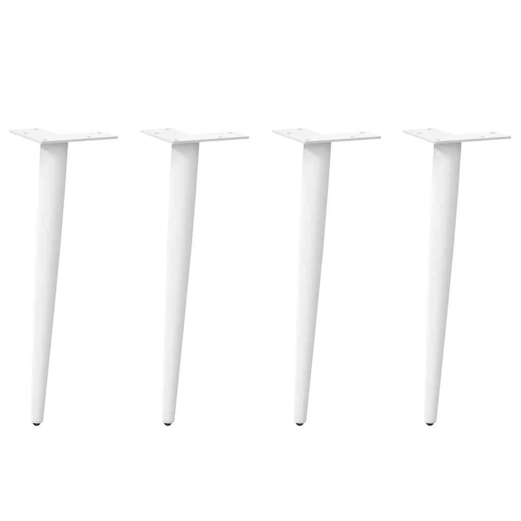 Couchtischbeine Weiß, Konisch, 4er Set