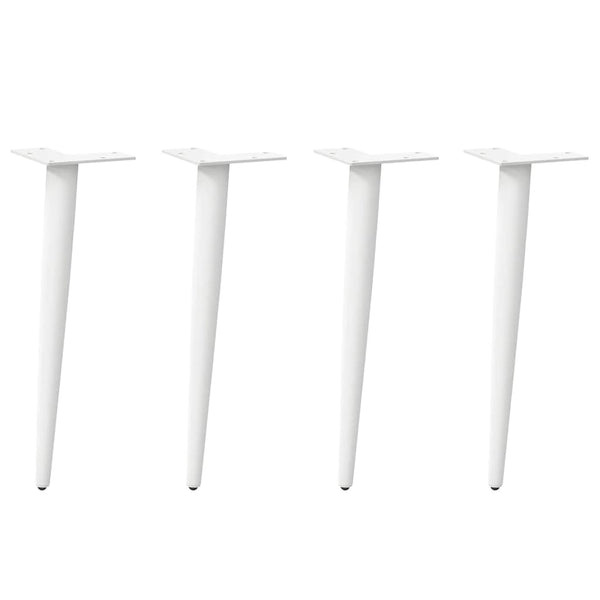 Couchtischbeine Weiß, Konisch, 4er Set