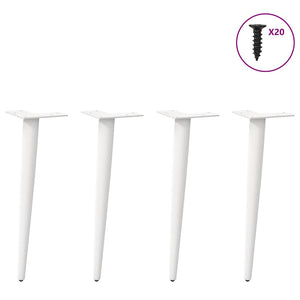 Couchtischbeine Weiß, Konisch, 4er Set