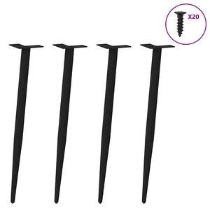 Konische Tischbeine Schwarz, 4er Set