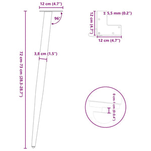 Konische Tischbeine Schwarz, 4er Set