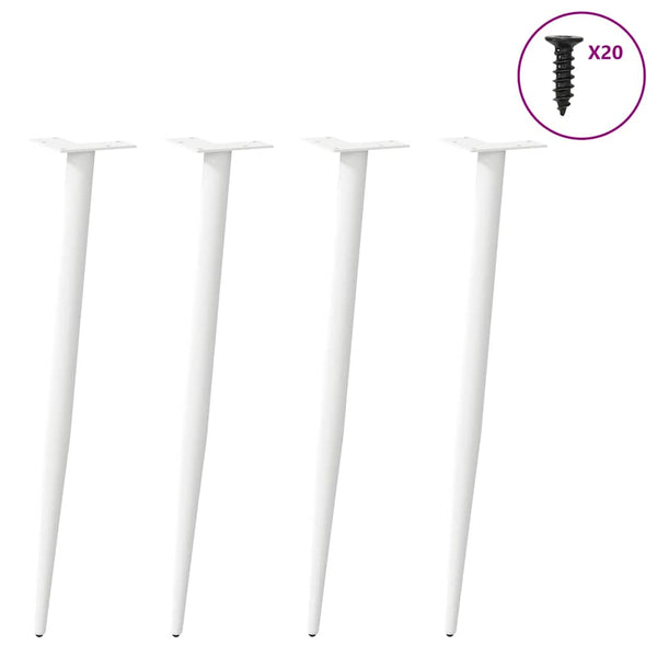 Weiße Konsolentischbeine, konisch, 72-73cm, 4er-Set
