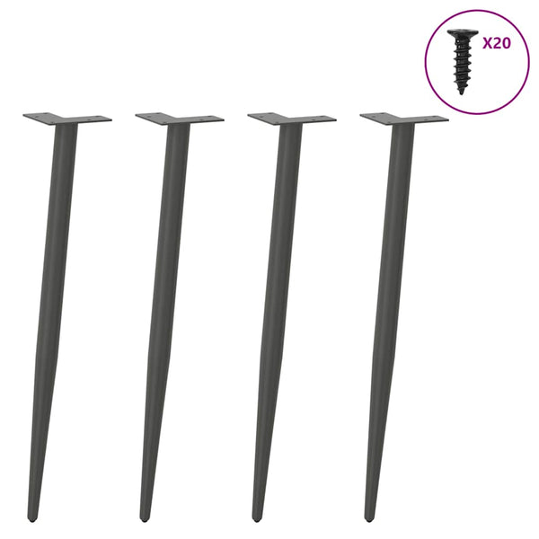 Konsolentischbeine Anthrazit Konisch 4er-Set