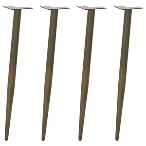 Konsolentischbeine, konisch, 4er Set, Stahl natur