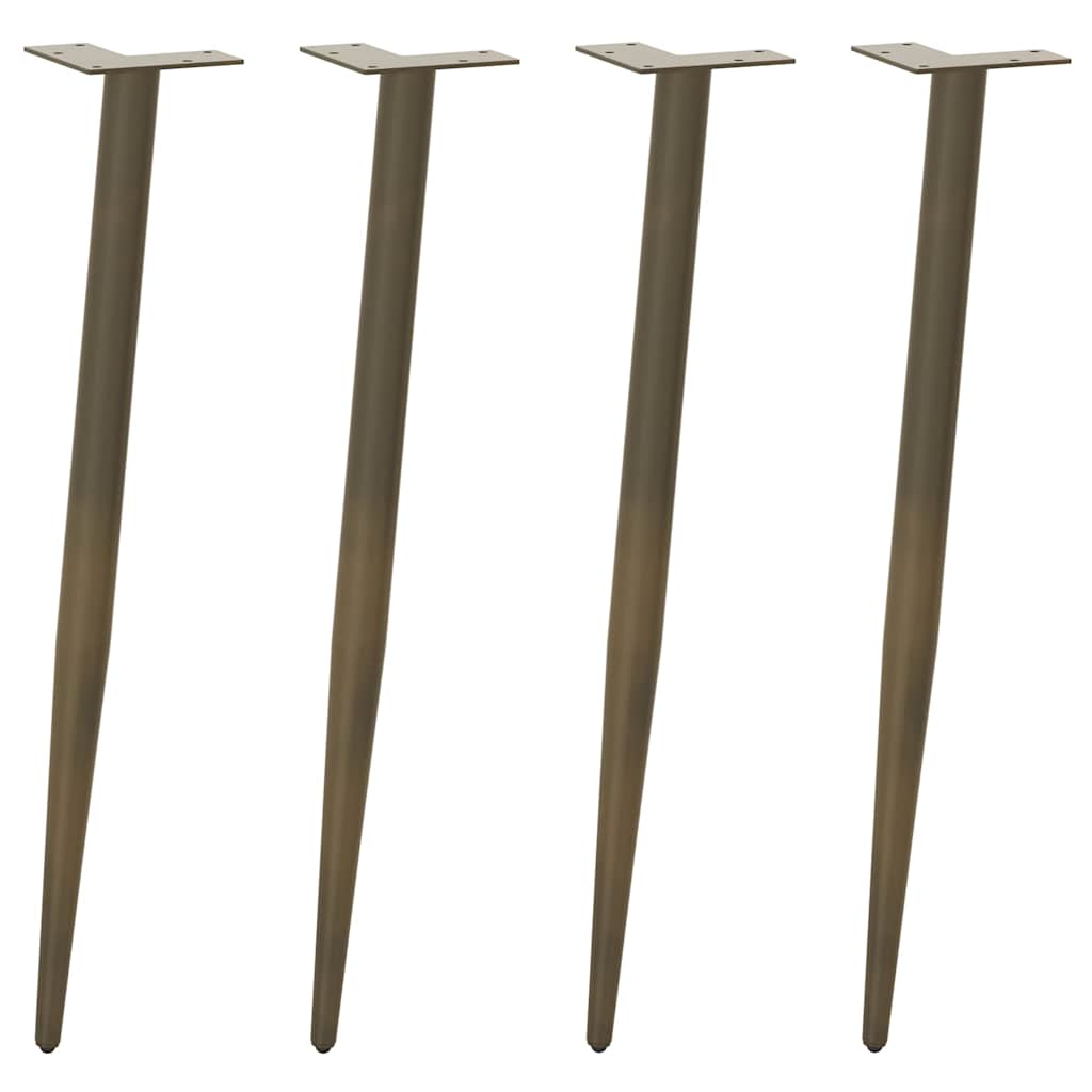 Konsolentischbeine, konisch, 4er Set, Stahl natur