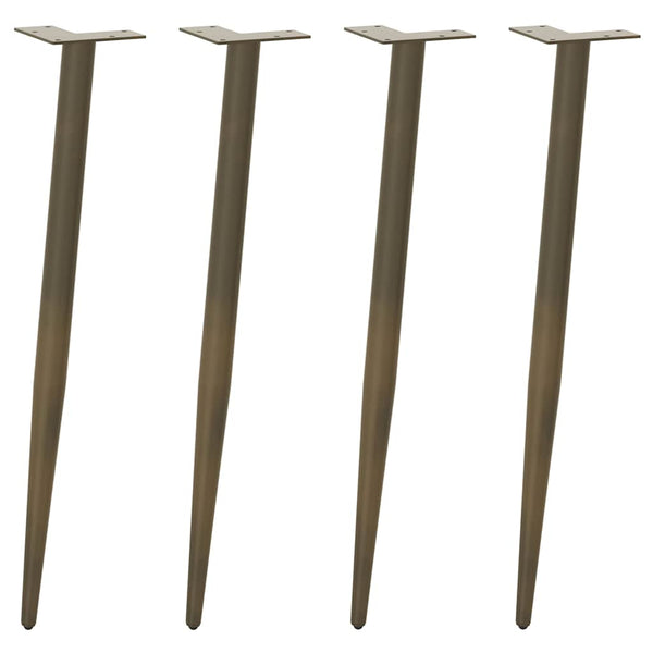 Konsolentischbeine, konisch, 4er Set, Stahl natur