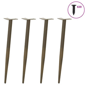 Konsolentischbeine, konisch, 4er Set, Stahl natur
