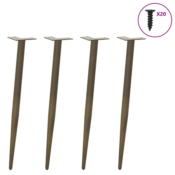 Konsolentischbeine, konisch, 4er Set, Stahl natur