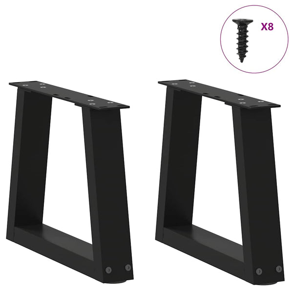 Couchtischbeine V-Form Schwarz Stahl 30cm, 2er-Set