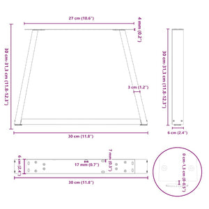 Weiße V-Form Couchtischbeine, 30 cm, 2er Set