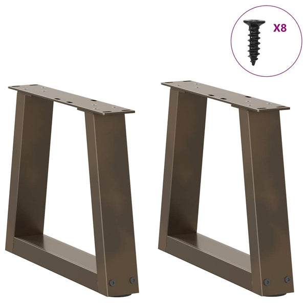 Couchtischbeine V-Form Naturstahl 30 cm, 2er-Set