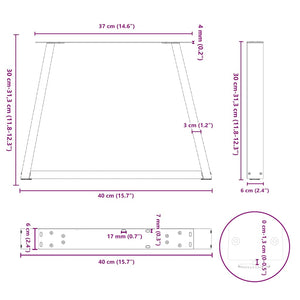 V-Form Couchtischbeine, 40 cm, Weiß, 2er-Set