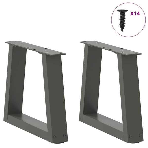 Anthrazit Couchtischbeine V-Form, 2er-Set