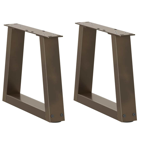 V-Form Couchtischbeine, Naturstahl, 40 cm, 2er Set