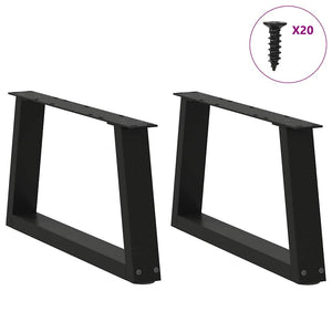 Couchtischbeine V-Form Schwarz 50 cm, 2er Set