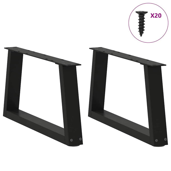 Couchtischbeine V-Form Schwarz 50 cm, 2er Set