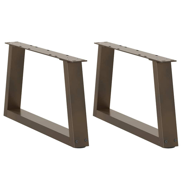V-Form Couchtischbeine, Stahl Natur, 2er Set