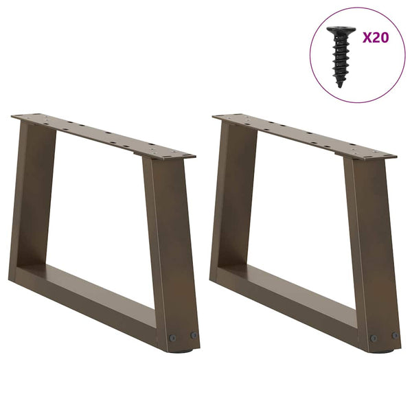 V-Form Couchtischbeine, Stahl Natur, 2er Set