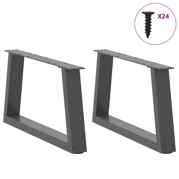 Couchtischbeine V-Form Anthrazit, 2er-Set