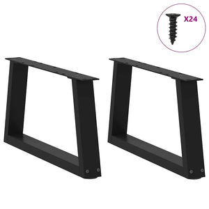 Couchtischbeine V-Form, Schwarz, 70 cm, 2er-Set