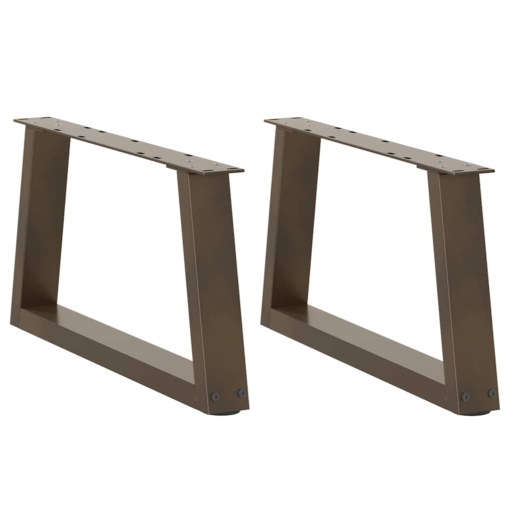 Couchtischbeine V-Form, Stahl Natur, 70 cm, 2er-Set