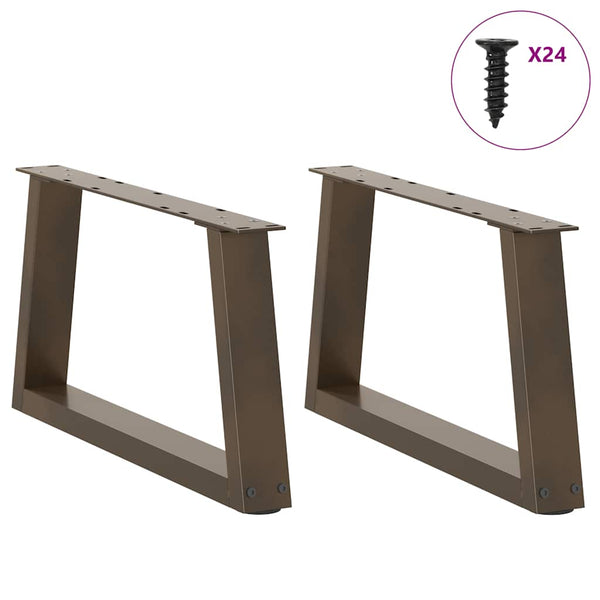 Couchtischbeine V-Form, Stahl Natur, 70 cm, 2er-Set