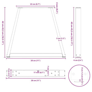 Weiße V-Form Couchtischbeine, 2er Set