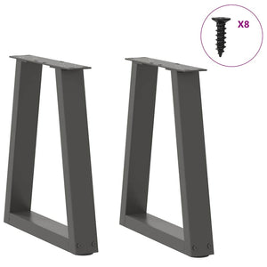 Anthrazit Couchtischbeine V-Form, 2er Set