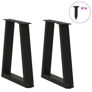V-Form Couchtischbeine Schwarz Stahl, 2er-Set
