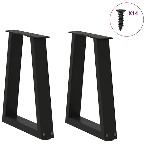 V-Form Couchtischbeine Schwarz Stahl, 2er-Set
