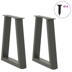Couchtischbeine V-Form Anthrazit, 2er-Set