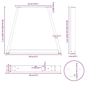 Couchtischbeine V-Form Anthrazit, 2er-Set