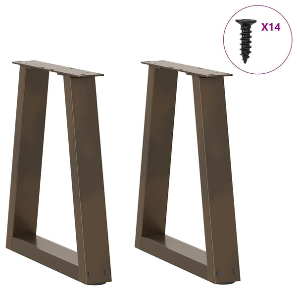 V-Form Couchtischbeine, 38 cm Stahl