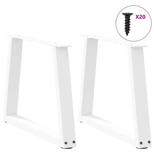 V-Form Couchtischbeine, Weiß, 50 cm, 2er-Set