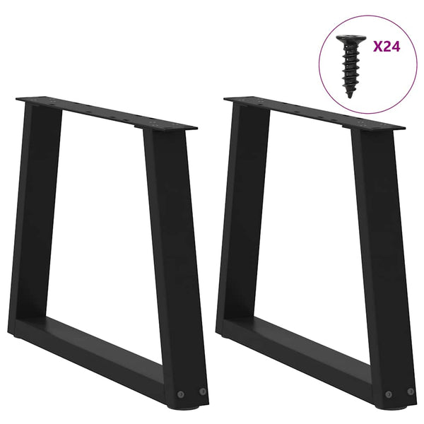 Couchtischbeine V-Form Schwarz 60cm Stahl
