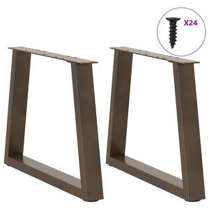 V-Form Couchtischbeine, Stahl Natur, 60cm, 2er Set