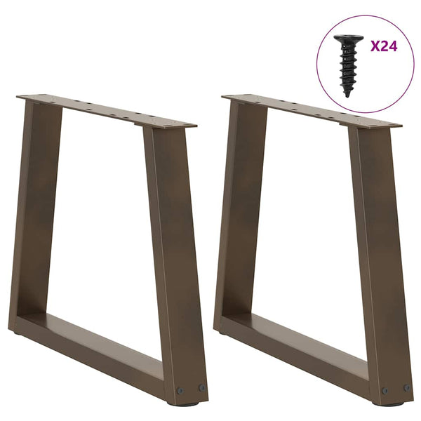 V-Form Couchtischbeine, Stahl Natur, 60cm, 2er Set