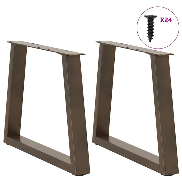 vidaXL Pieds de table basse en V 2 pcs Acier brut 70x(42-43,3) cm Acier