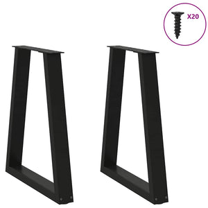 V-Form Tischbeine, 2er Set, Schwarz, Stahl