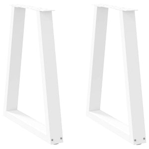 V-Form Tischbeine, 60cm, Weiß, Stahl