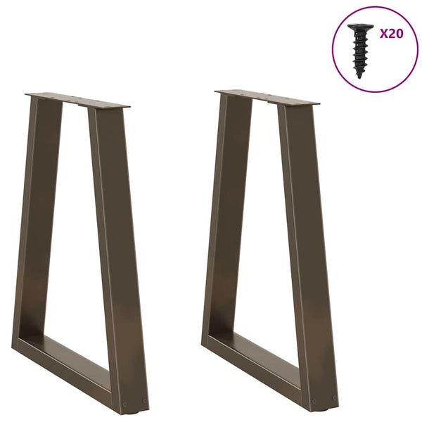 V-Form Tischbeine aus Stahl, 60 cm, 2er-Set
