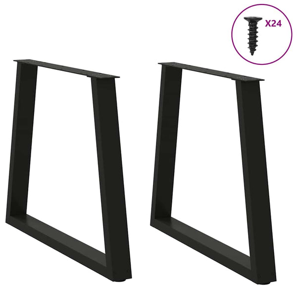 Tischbeine V-Form Schwarz, 2er Set
