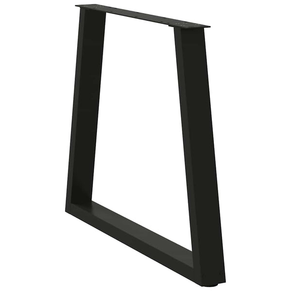 V-Form Tischbeine, Schwarz, 80 cm, 2er-Set