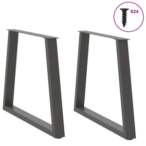 V-Form Tischbeine, Anthrazit, 80x72 cm, 2er Set