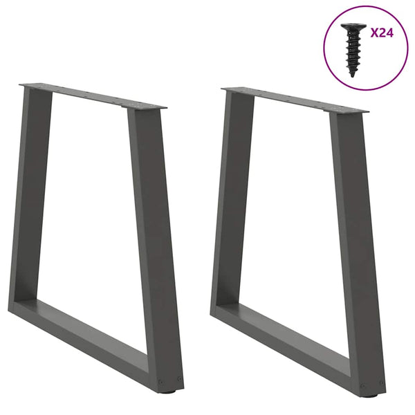 V-Form Tischbeine, Anthrazit, 80x72 cm, 2er Set