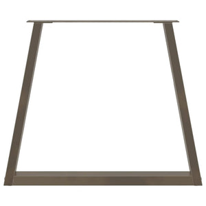 V-Form Esstischbeine, 80 cm, Naturstahl, 2er-Set