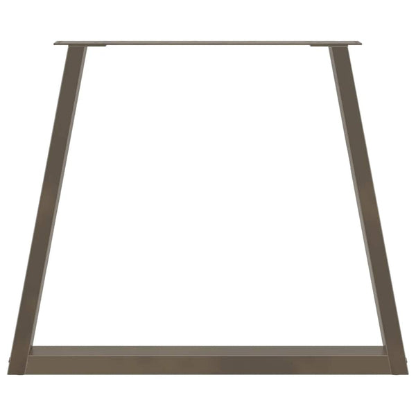 V-Form Esstischbeine, 80 cm, Naturstahl, 2er-Set