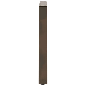 V-Form Esstischbeine, 80 cm, Naturstahl, 2er-Set